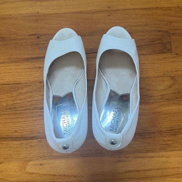 Michael Kors white stiletto pumps